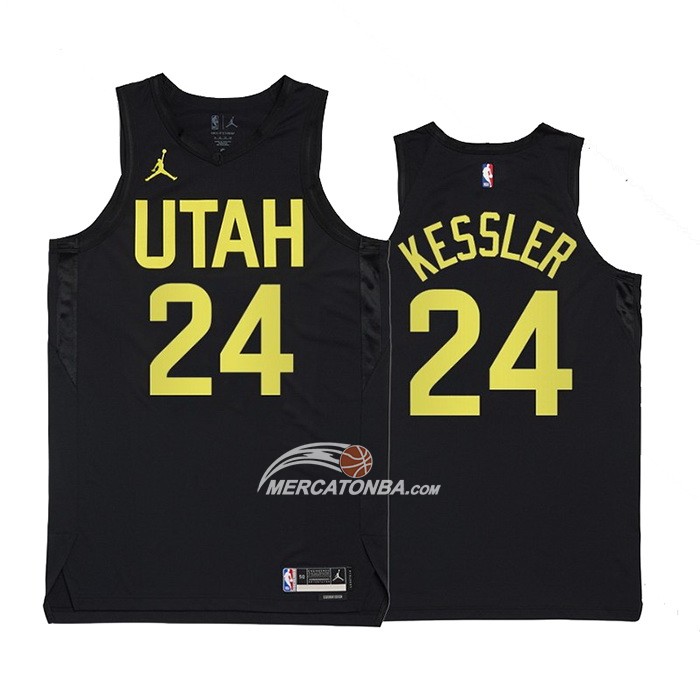 Maglia Utah Jazz Walker Kessler NO 24 Statement 2022-23 Nero